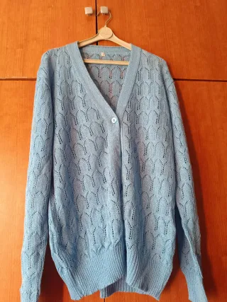 Chaqueta azul de punto talla L