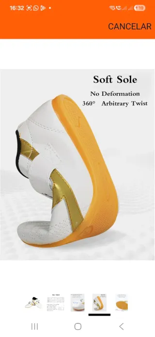Zapatos Taekwondo TKDSHDES Blancos Dorados numer44