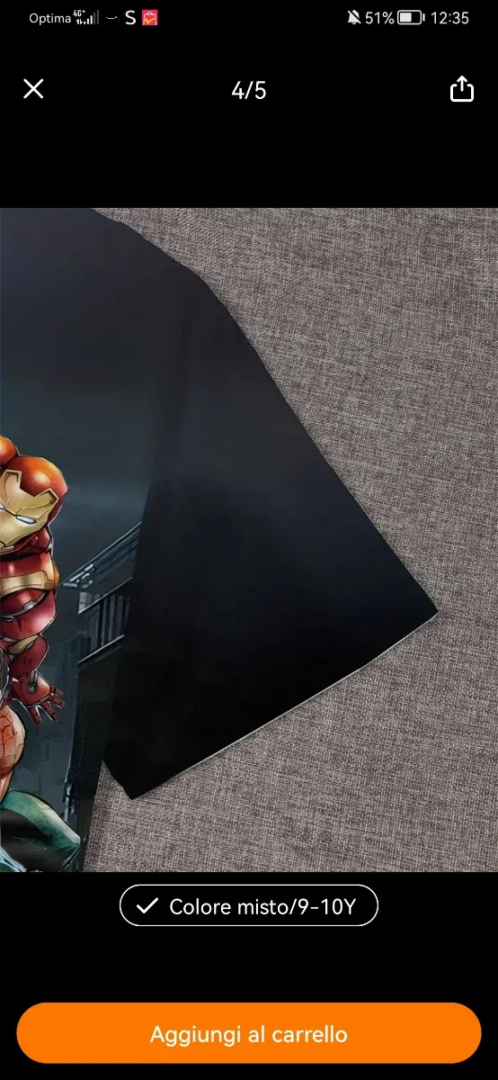 Maglia Avengers 9-10 anni