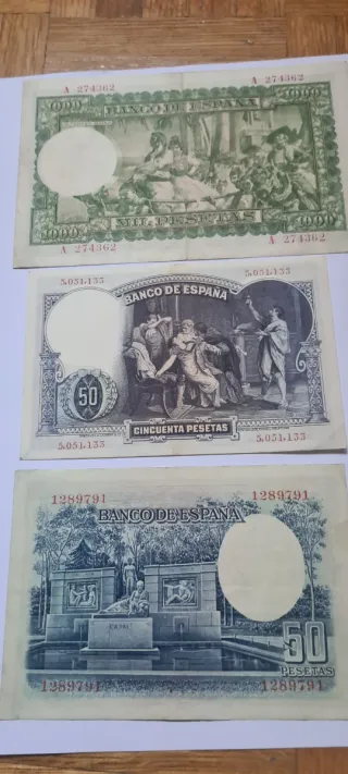 Lote 3 Billetes El Banco de España Pesetas