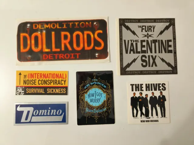 Lotto 6 adesivi vintage band musicali