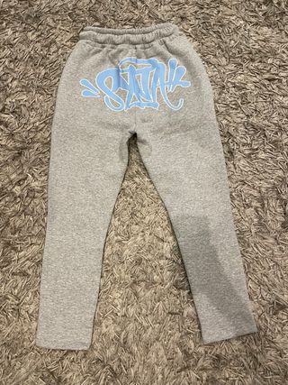 Sudadera Syna Gris con Diseño Azul