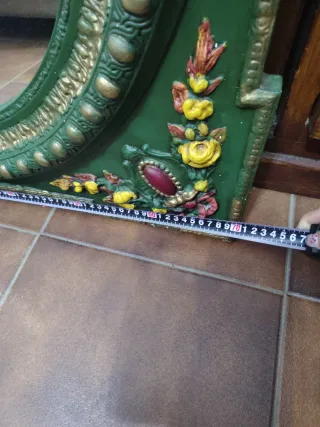 Espejo Antiguo Yeso Decorado Pared