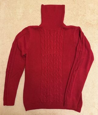 Jersey señora cuello alto rojo