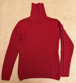 Jersey señora cuello alto rojo