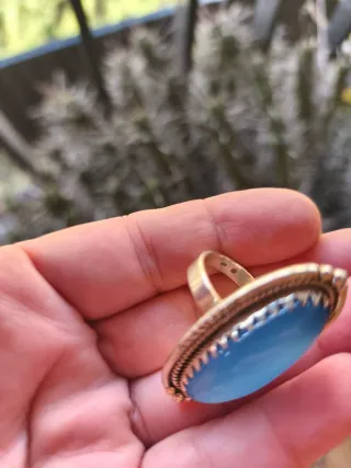 Anillo Plata de Ley y Calcedonia