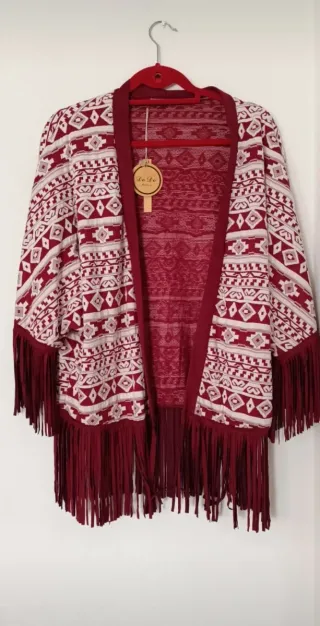 Chaqueta Boho Flecos Talla Única