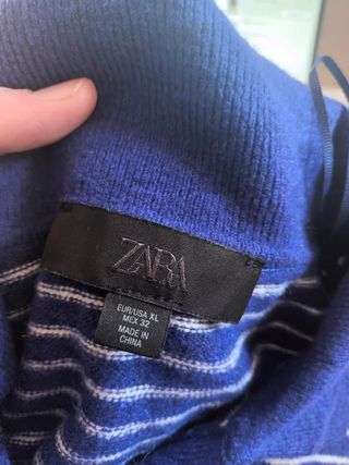 Jersey Zara Rayas Azul y Blanco
