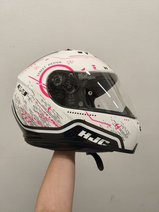 Casco HJC C15 Blanco Rosa talla XS