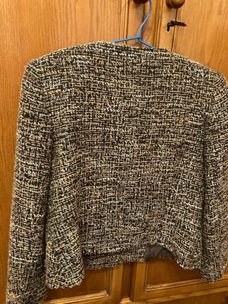 Chaqueta ENVOGUE Tweed Negra y Dorada Talla M