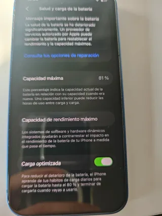 iPhone 13 mini 81% batteria