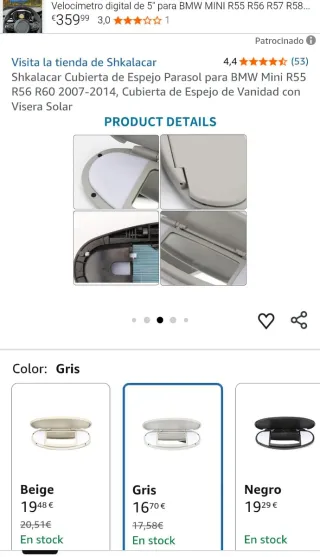 Parasol Coche con Espejo y Luz