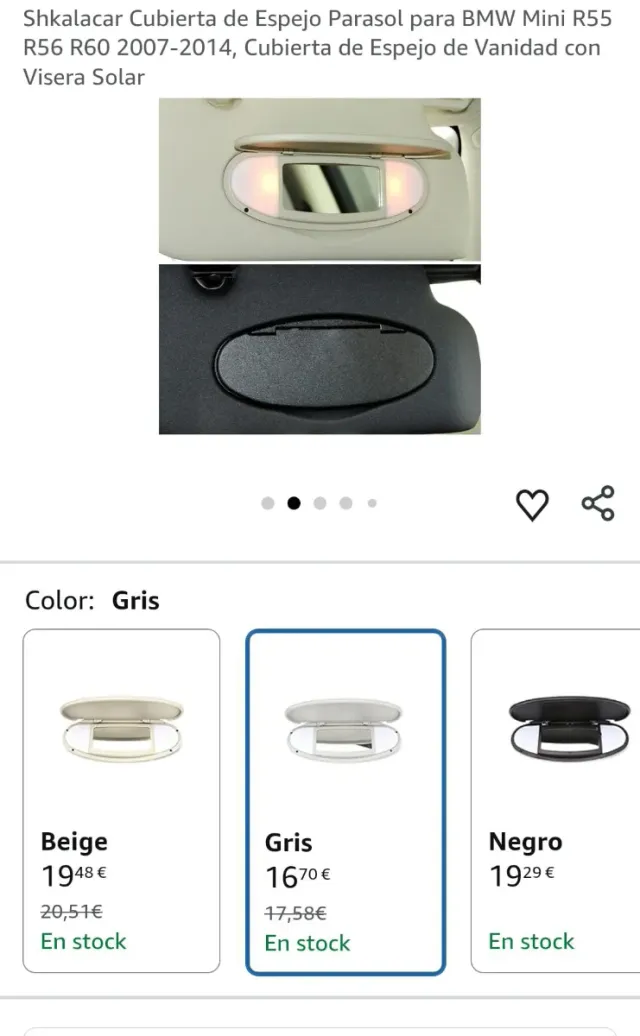 Parasol Coche con Espejo y Luz