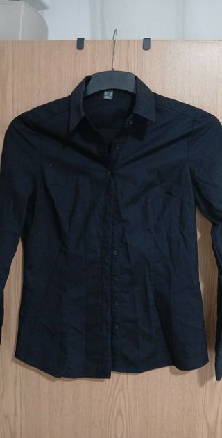 Camisa Negra Vestir Talla 38