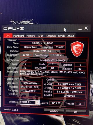 PC Gaming MSI - i5 14400F - GTX 1650 - 16GB DDR5