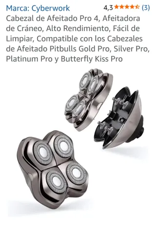 Cabezal Afeitado Pro 4 Negro/Plata