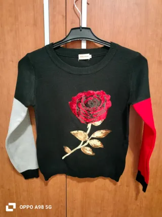 Jersey TERRA VAGAN Rosa Lentejuelas Talla M