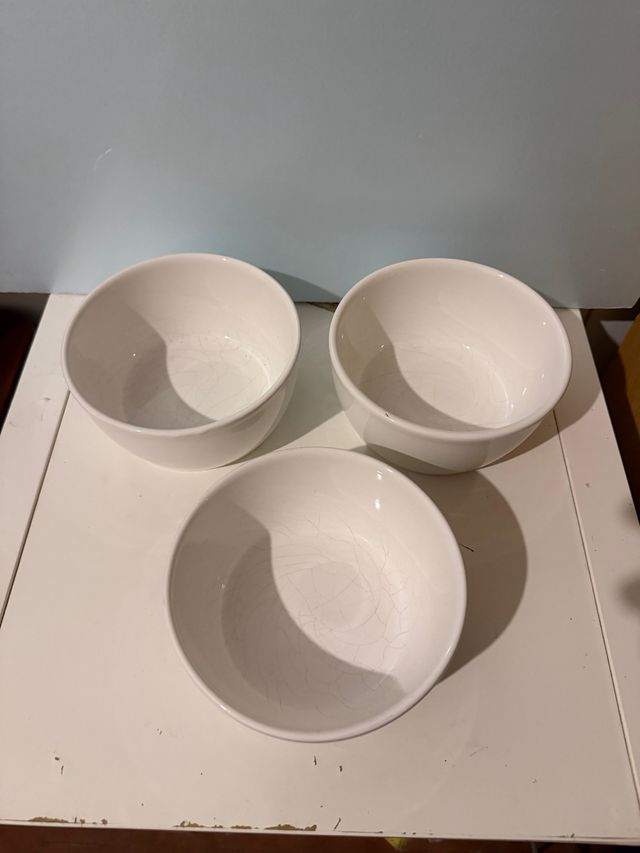 Set 3 Boles Porcelana Blancos