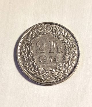 Moneda 2 Francos Suizos 1974