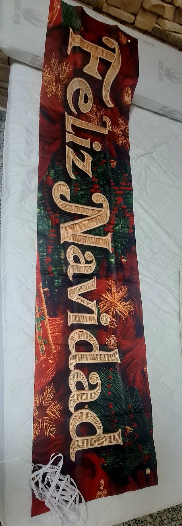 Pancarta Feliz Navidad de tela.