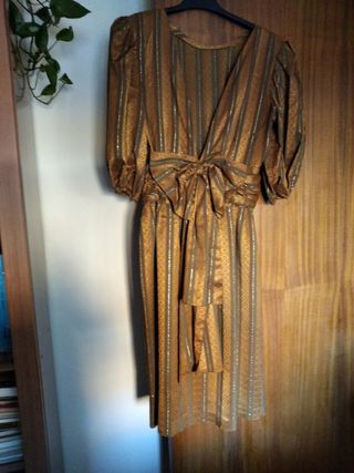 Vestido fiesta vintage dorado