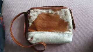 Bolso de piel y pelo mujer