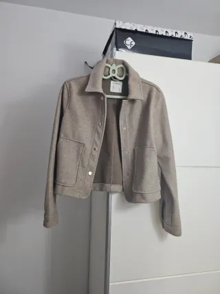 Chaqueta beige/gris talla S
