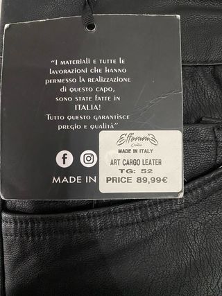 Pantaloni in ecopelle neri taglia 52