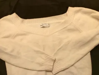 Jersey escote barco, blanco roto