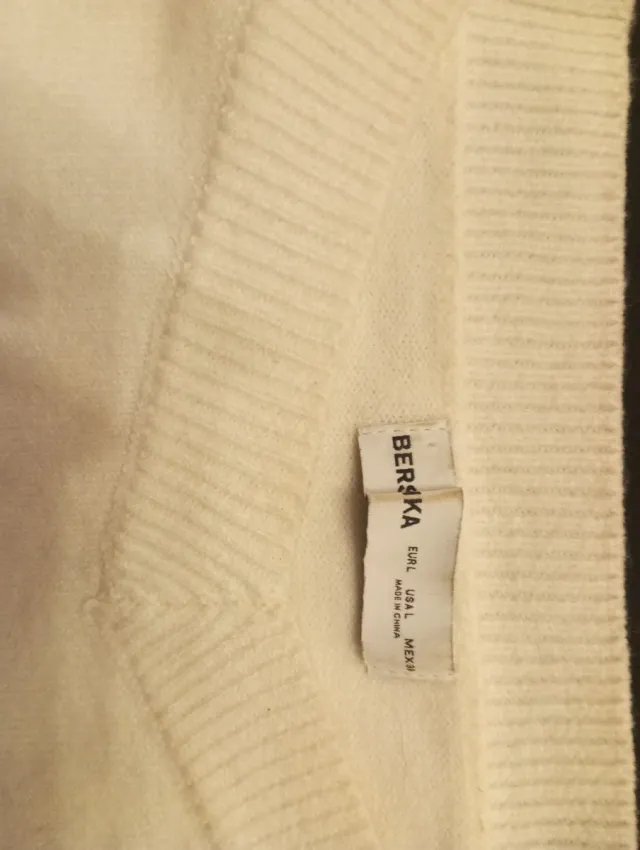 Jersey escote barco, blanco roto