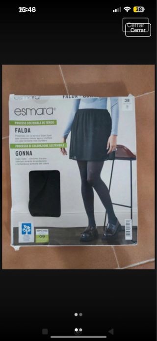 Falda Esmara negra talla l/40
