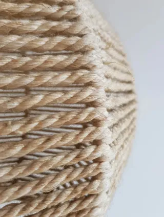 Lámpara colgante de cuerda. Vintage, 70s.