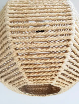 Lámpara colgante de cuerda. Vintage, 70s.