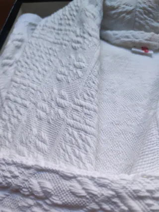 Albornoz Piqué Algodón Talla M Nuevo Caja