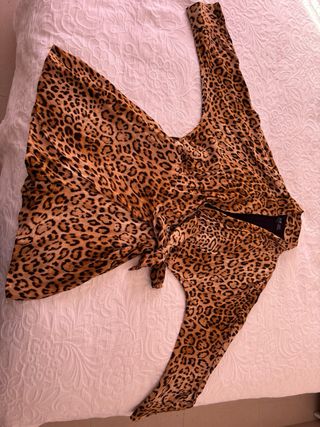 Vestido fiesta Zara estampado leopardo