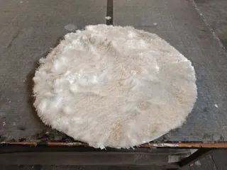 Tappeto rotondo pelo bianco e beige