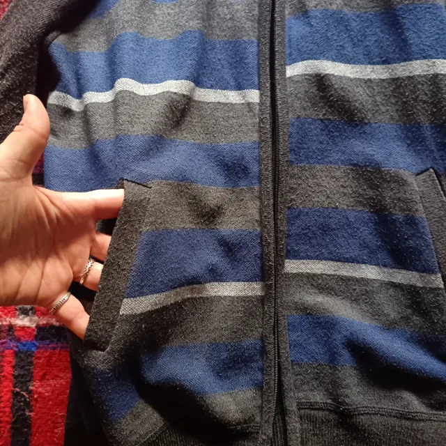 Chaqueta de rayas azul y gris Talla L