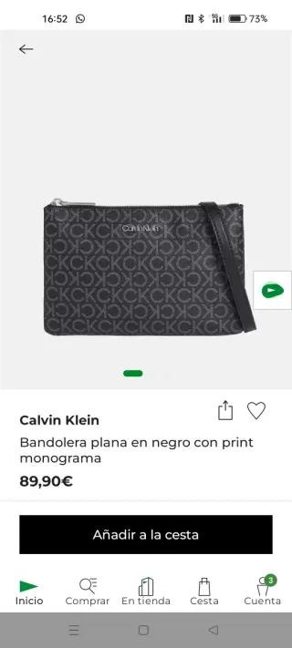 Bandolera Calvin Klein negra monograma