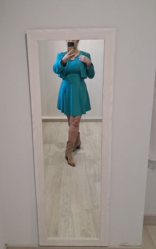 Vestido azul con chaqueta