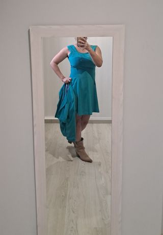 Vestido azul con chaqueta