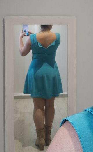 Vestido azul con chaqueta