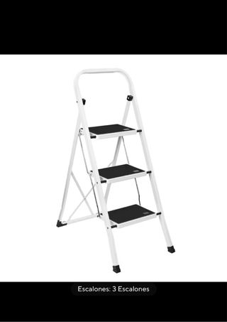 Escalera 3 peldaños blanca