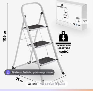 Escalera 3 peldaños blanca