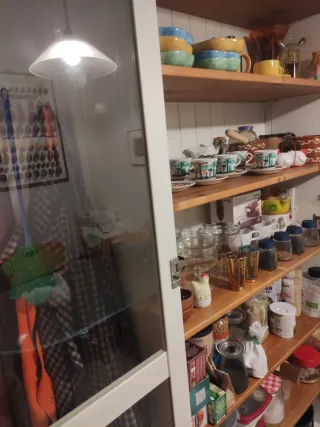 Alacena Vitrina Cocina Madera y Cristal