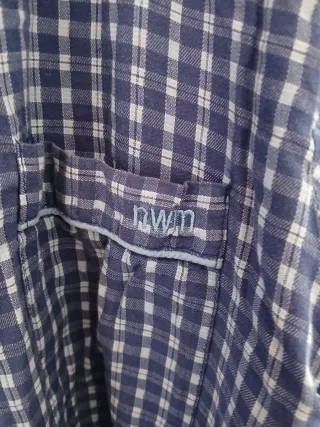 Bata de casa azul y blanca a cuadros