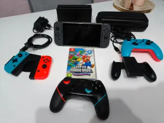 Nintendo switch + mandos + Mario Wonder