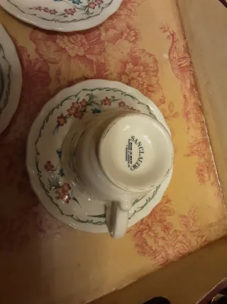 Juego 3 tazas café San Claudio con plato