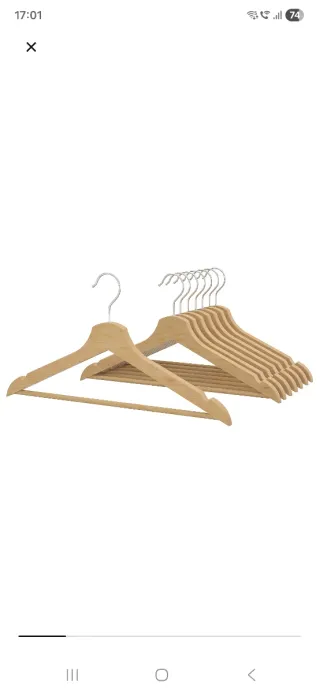 Perchas Ikea Bumerang Madera Maciza (Pack 5)