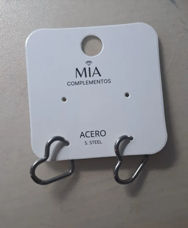 Pendientes Corazón Acero MIA