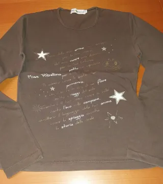 Maglia manica lunga Miss Ribellina marrone